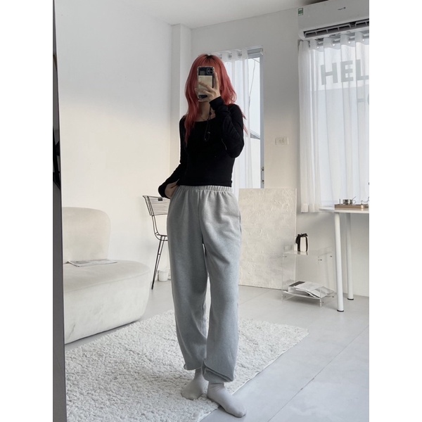 [𝓈𝒾𝑒𝓎𝑜𝓊] basic oversize sweatpants - quần nỉ dáng rộng oversize