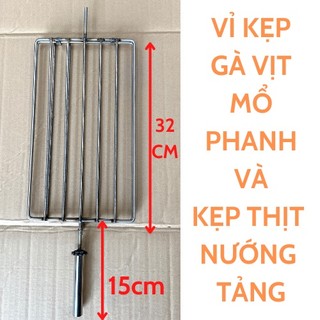 Vỉ INOX 304 . kẹp vịt phanh, gà phanh - vỉ nướng kẹp chả thịt cho máy quay tự động chạy xích cam xe máy