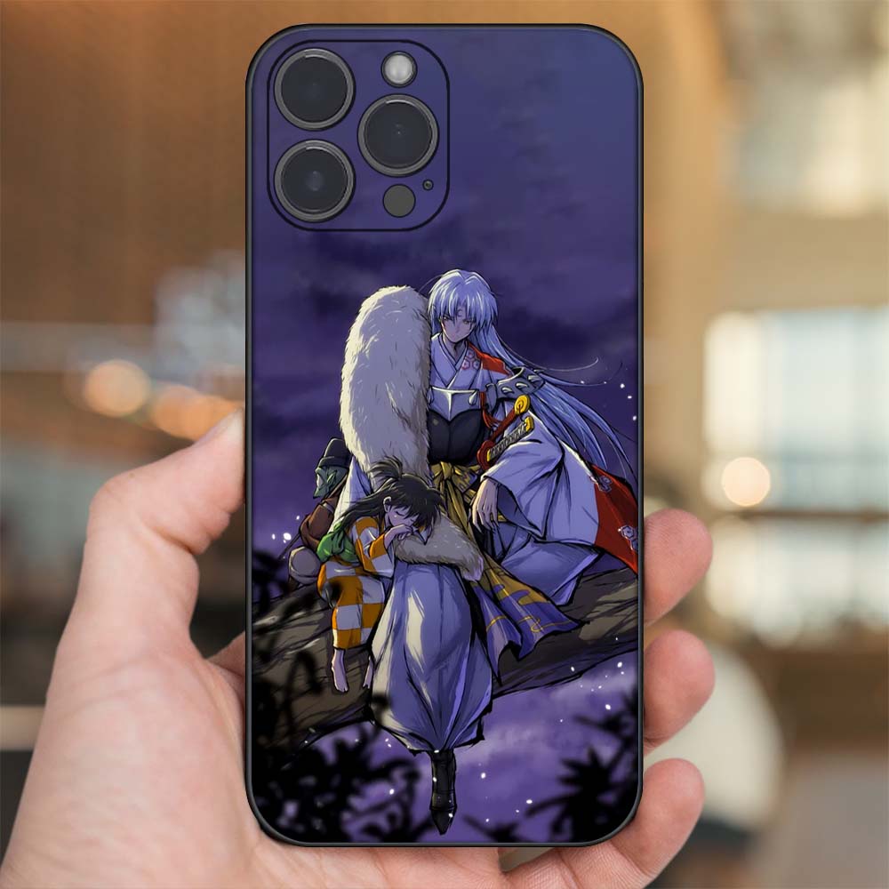 Ốp lưng iPhone 13 Pro Max dẻo đen cạnh vuông in hình Inuyasha Sesshomaru Khuyển Dạ Xoa