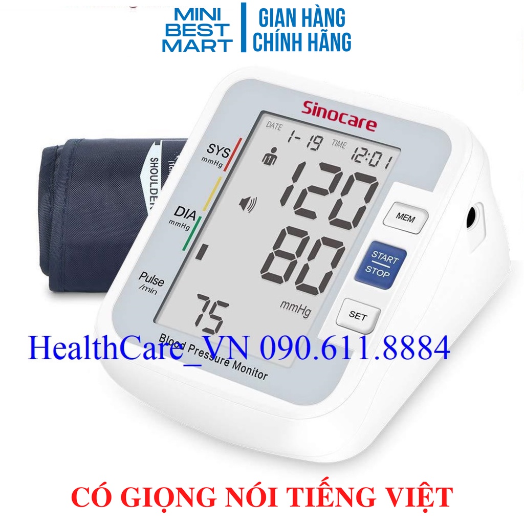Máy đo huyết áp Sinocare BA - 801 - Thương hiệu Đức- Bảo hành 3 năm 1 đổi 1
