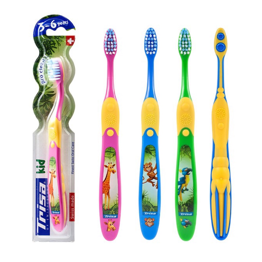 Combo 2 Vỉ Đôi Bàn Chải Đánh Răng Trisa Kid Duo 3 - 6 Tuổi