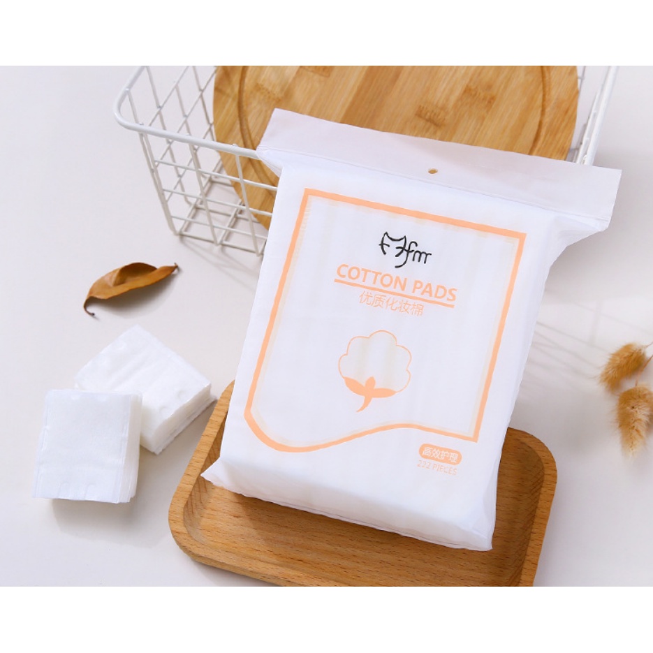 Bông Tẩy Trang 222 Miếng Cotton Pads Túi Zip Pinkwish B212