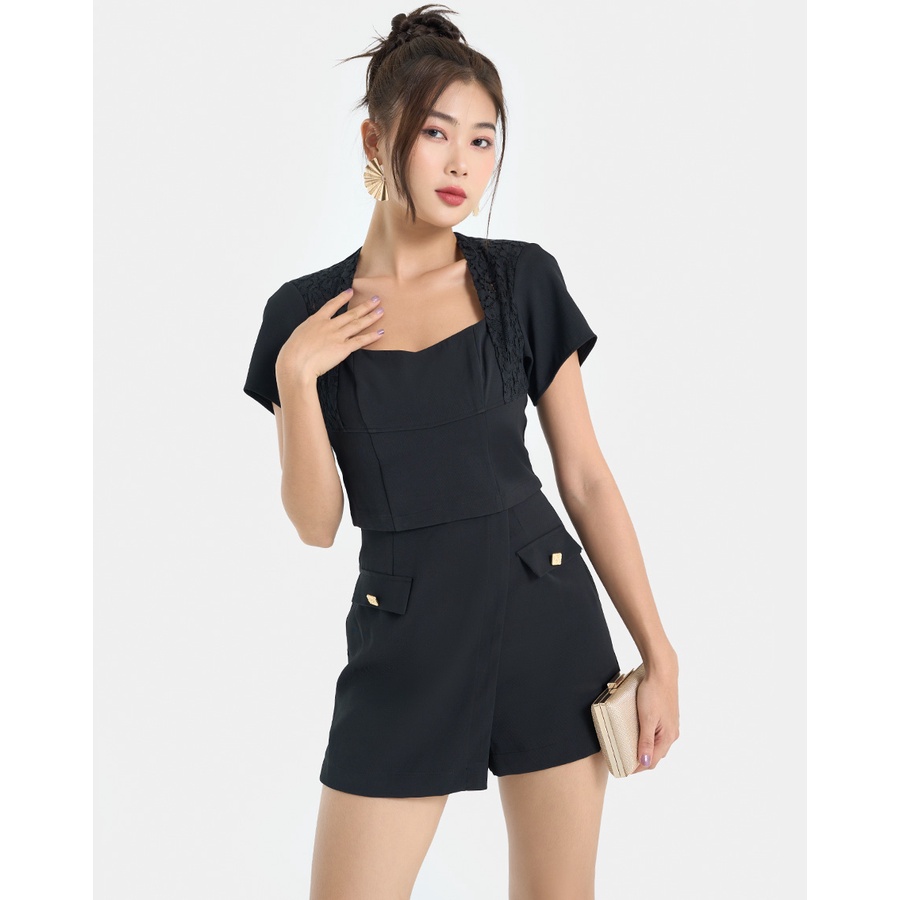 Áo Croptop Nữ Thời Trang JUNO Phối Ren JNAKI021