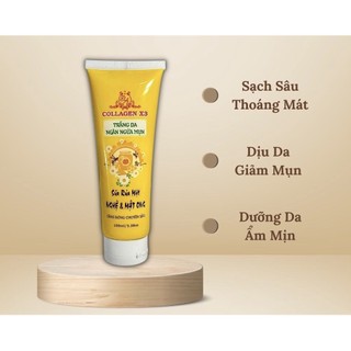 Sữa rửa mặt collagen x3 nghệ mật ong mỹ phẩm đông anh chính hãng 100ml – sữa rửa mặt sạch sâu dưỡng trắng da