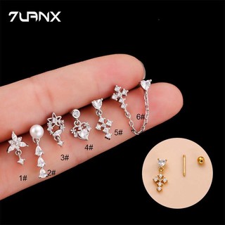 Khuyên tai 7UANX đơn thép không gỉ nhiều mẫu tùy chọn cá tính thời trang trẻ trung