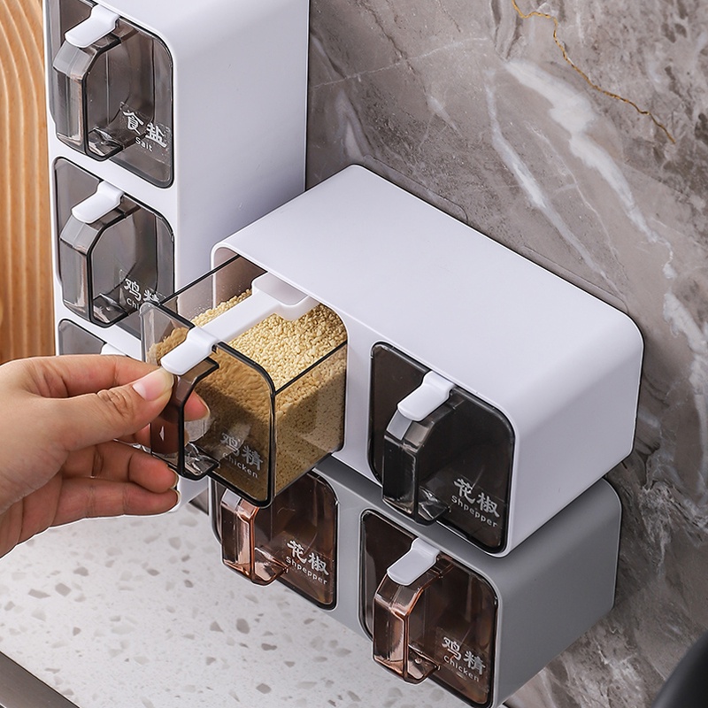 Hộp Đựng Gia Vị Gắn Tường - Kệ Gia Vị Chính Hãng Cao Cấp Đồ Gia Dụng Thông Minh Cho Mọi Nhà