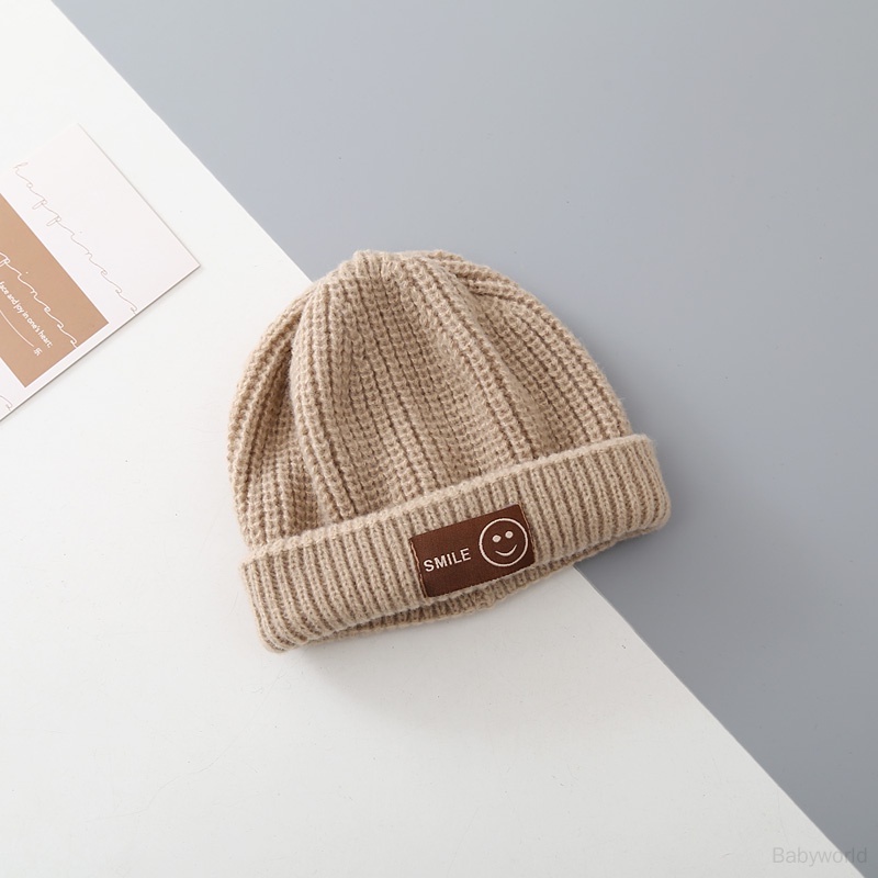 Mũ Len Giữ Ấm Màu Sắc Đơn Giản Cho Bé