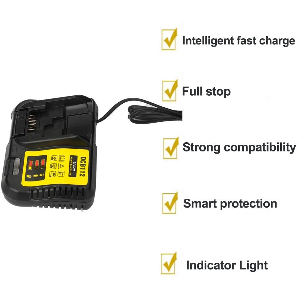 Bộ sạc pin DCB118 DCB112 cho pin lithium Dewalt 10.8V 12V 14.4V 18V 20V