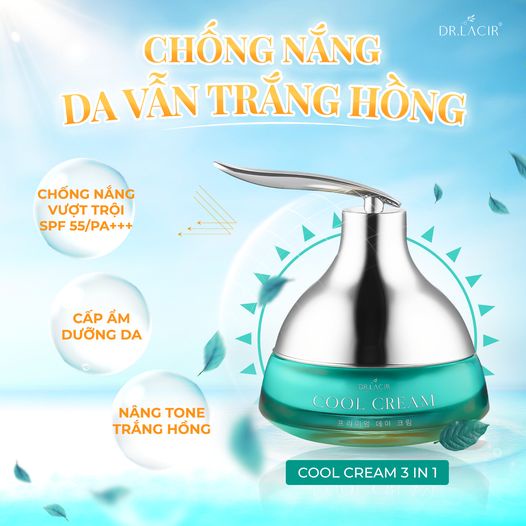 Kem Chống Nắng, Kem Dưỡng Trắng Da Dr Lacir Cool Cream Kiềm Dầu, Da Khô Hiệu Quả - Dung Tích 35ml