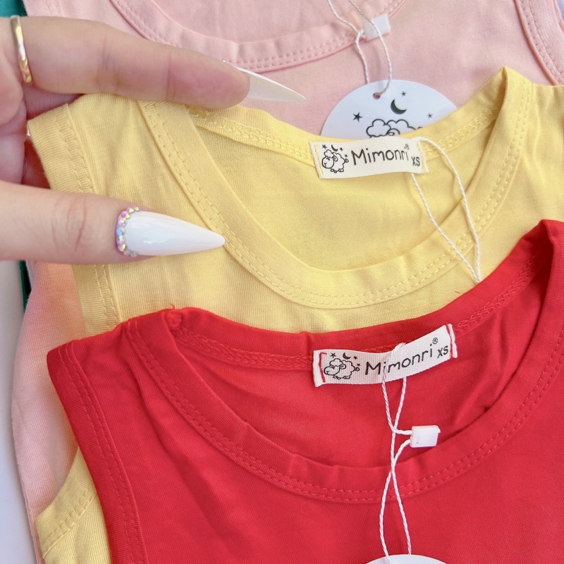 Bộ Ba Lỗ Mimiri , Vải Thun Lạnh Thoáng Mát Thiết Kế Mới  Cho Bé Trai, Bé Gái