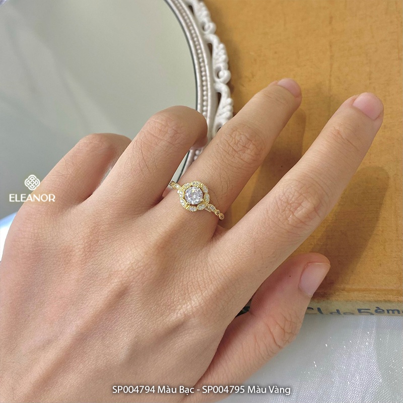 Nhẫn nữ hở bạc 925 Eleanor Accessories phụ kiện trang sức đính đá phong cách basic
