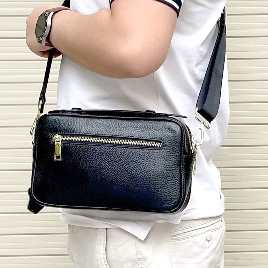 CLutch túi đeo chéo ngang da bò cao cấp