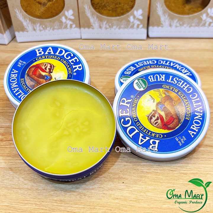 Sáp bôi ấm ngực hữu cơ Badger 56g