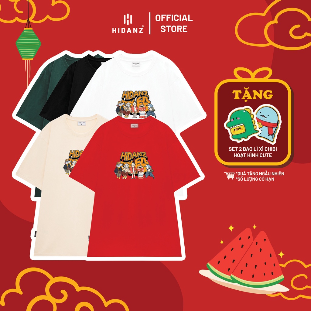 Áo thun Unisex tay lỡ cotton local brand HIDANZ - Sea Animals SS1