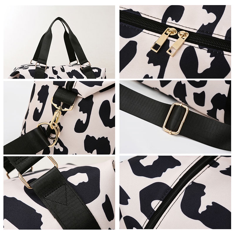 Túi đựng đồ du lịch YADOU chia ngăn khô và ướt vải oxford họa tiết bò sữa phong cách Âu Mỹ thời trang tiện lợi