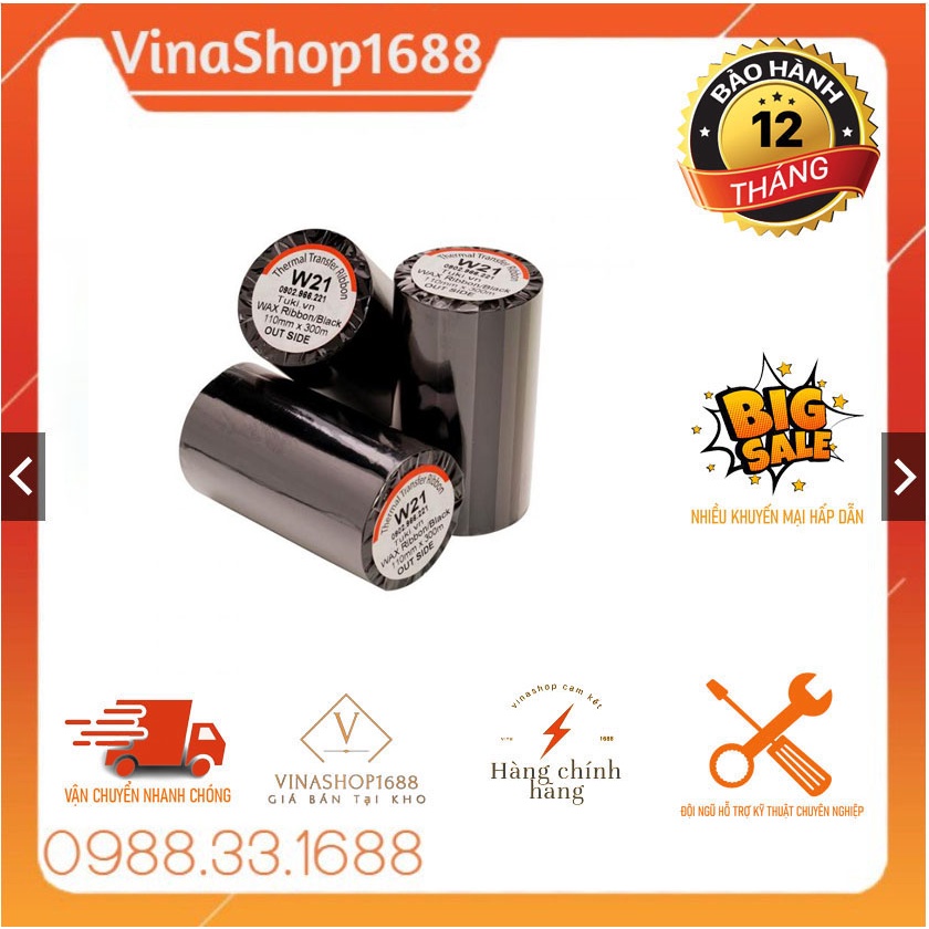 Mực in mã vạch Vintech Wax Resin VT168, kích thước 60mmx300m