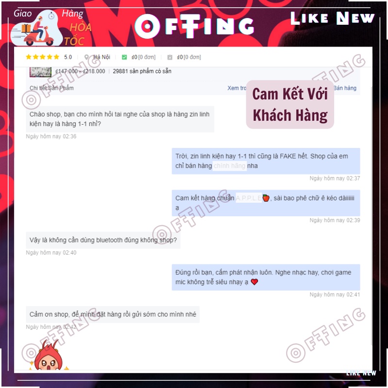 Tai nghe LikeNew bóc máy xuất nhà mạng