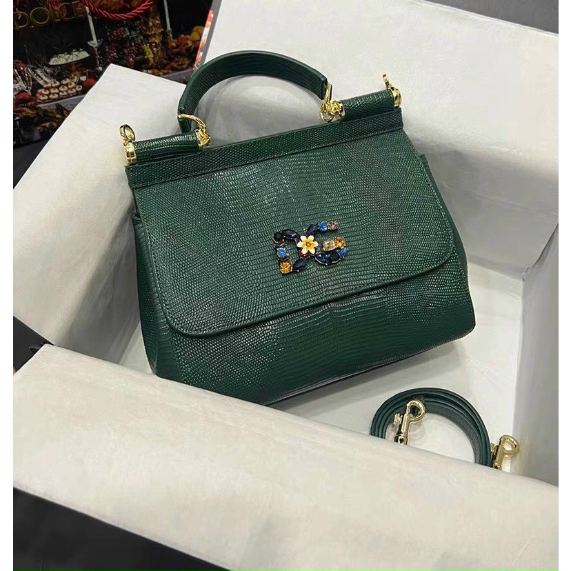 Túi D&G quai xách khóa đính đá