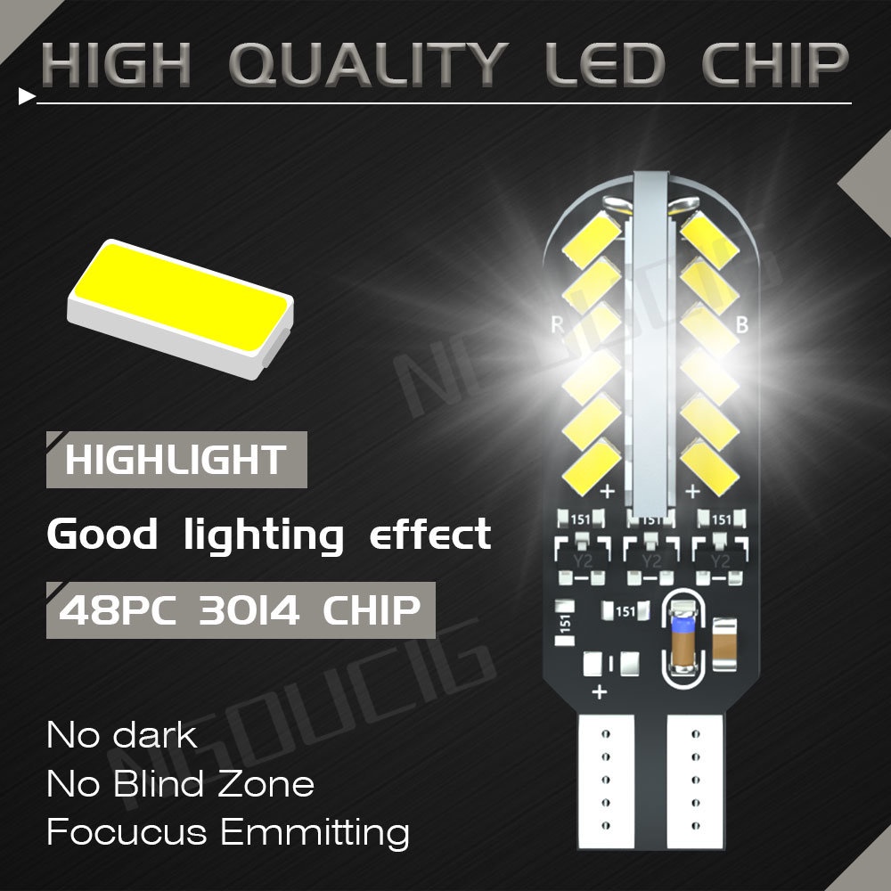 Bóng Đèn LED T10 W5W Nhiều Màu Sắc 12v Dành Cho Xe Hơi Xe Máy