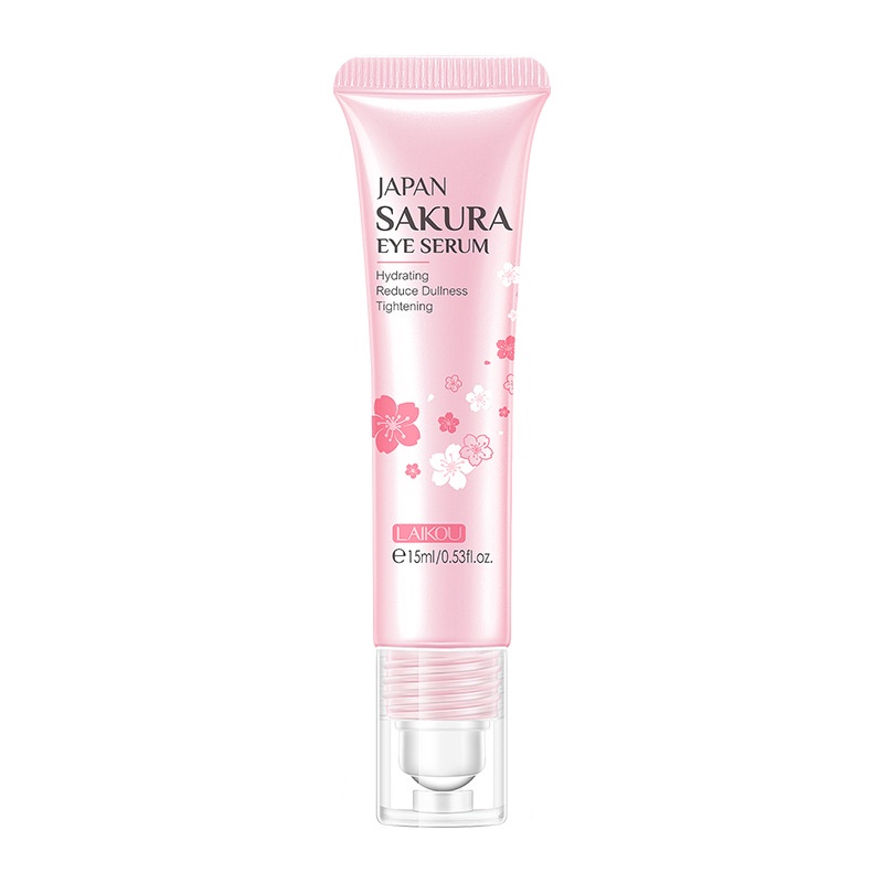Serum dưỡng da mắt LAIKOU Sakura Nhật Bản đầu lăn giảm nếp nhăn bọng mắt phục hồi và chăm sóc làn da 15g