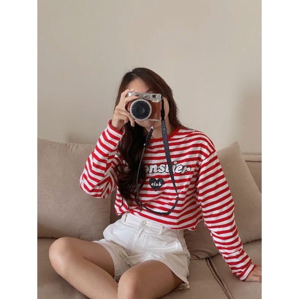 Áo Thun Tay Dài Dáng Rộng Hoạ Tiết Kẻ Sọc Ngang 3 Màu Tuỳ Chọn - Monstier Le Nice Striped Tee