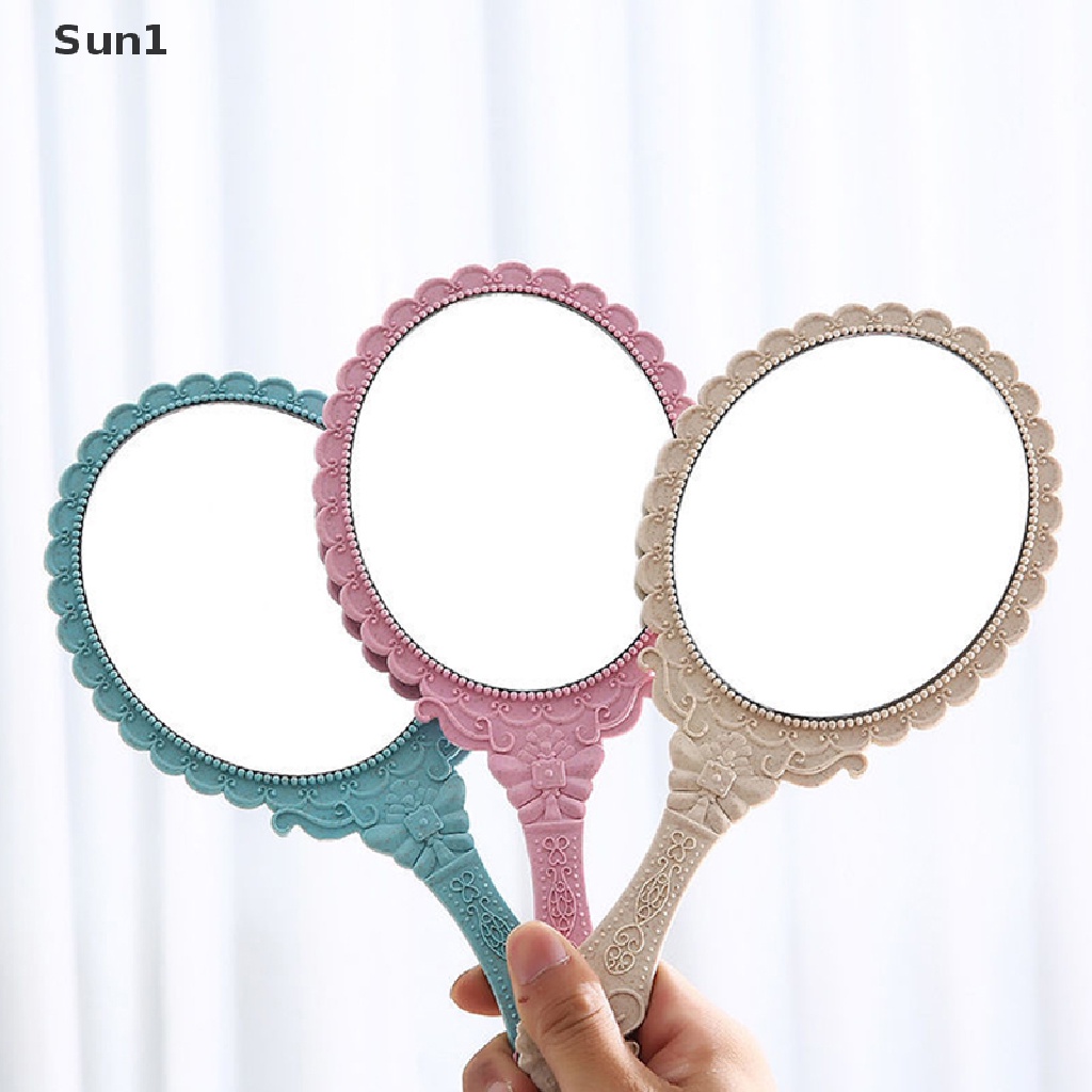 Gương Trang Điểm Cầm Tay Khắc Họa Tiết Phong Cách Vintage Dành Cho Salon Sun1 &gt;