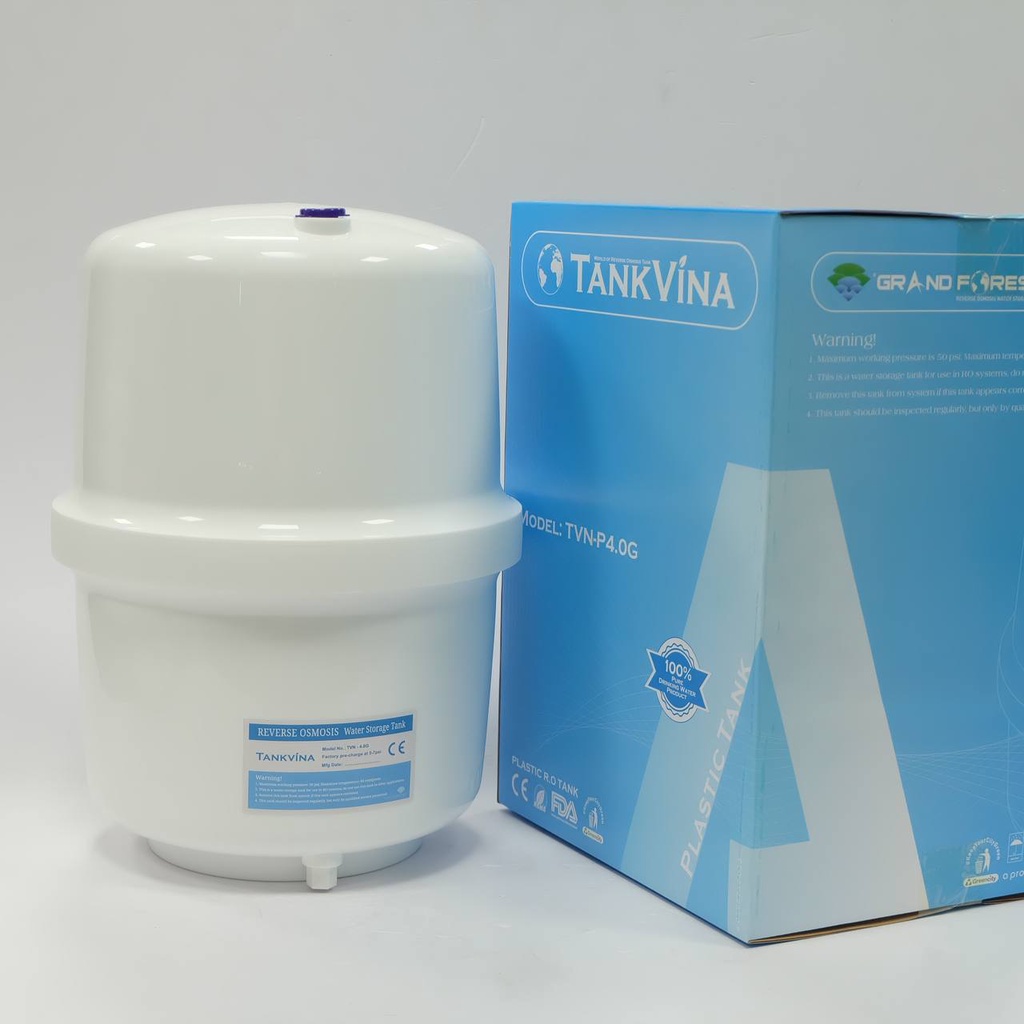 Bình áp máy lọc nước ro Tankvina 4.0G,3.2G bằng nhựa cho tất cả các máy lọc nước RO