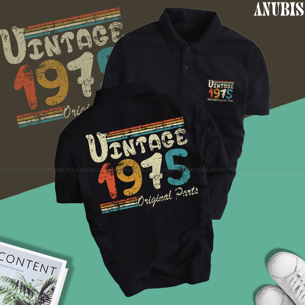 Áo Polo Vintage 1975 - vải cao cấp unisex nam nữ tay lỡ Anubis polo