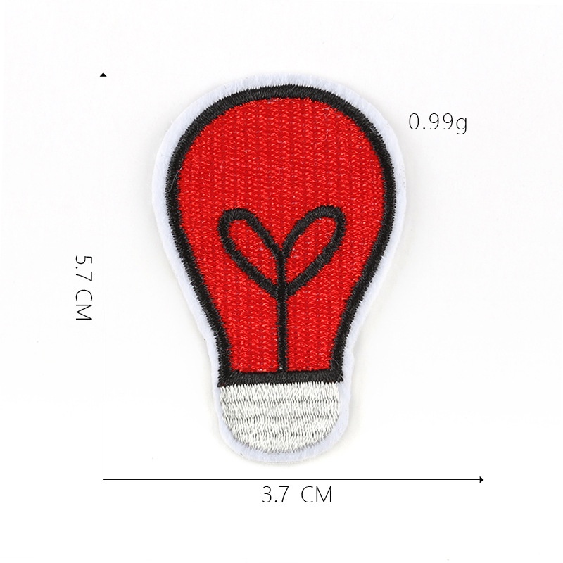 Sticker Ủi Thêu Hình Bóng Đèn Hoạt Hình Dễ Thương