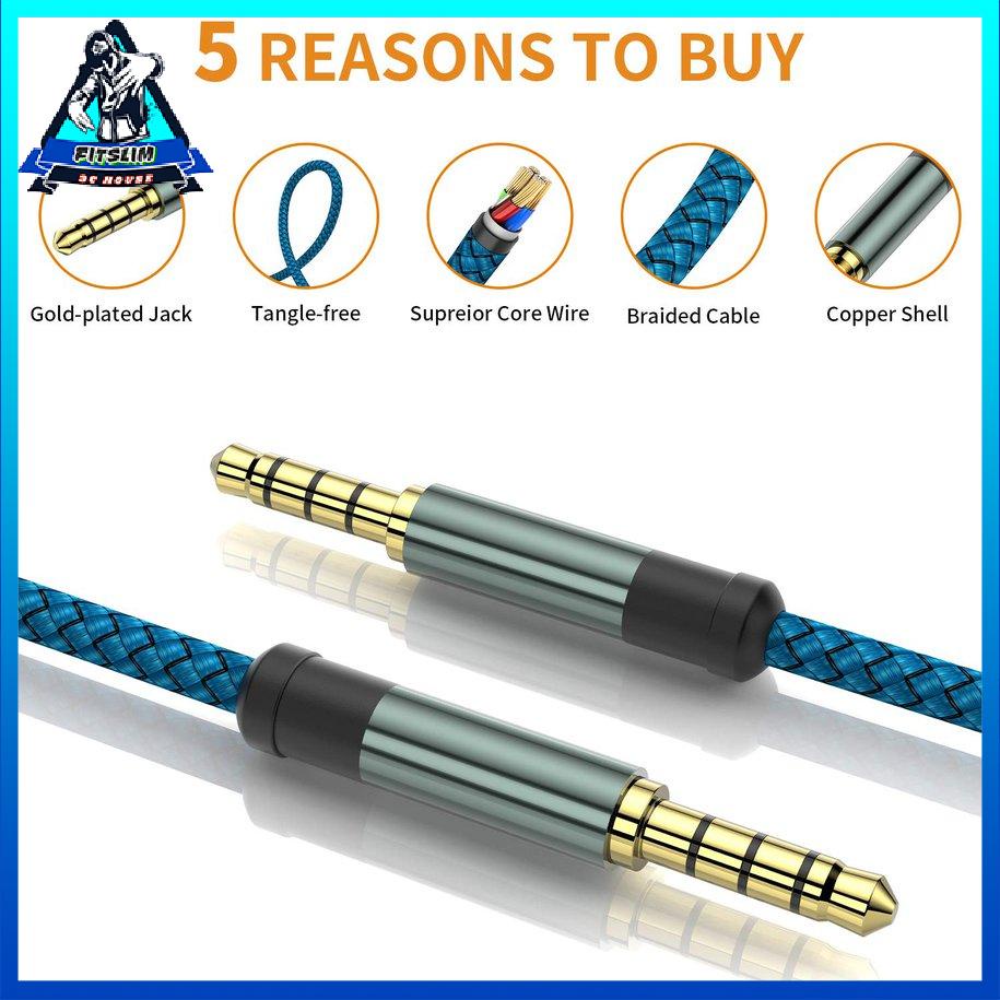 [Fit] Cáp Aux 1.5M/3M 3.5Mm âm thanh Giắc cắm loa [S/17]