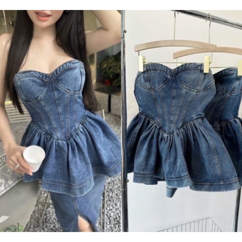 ÁO JEAN CÚP NGỰC TK TÙNG XOÈ SANG CHẢNH