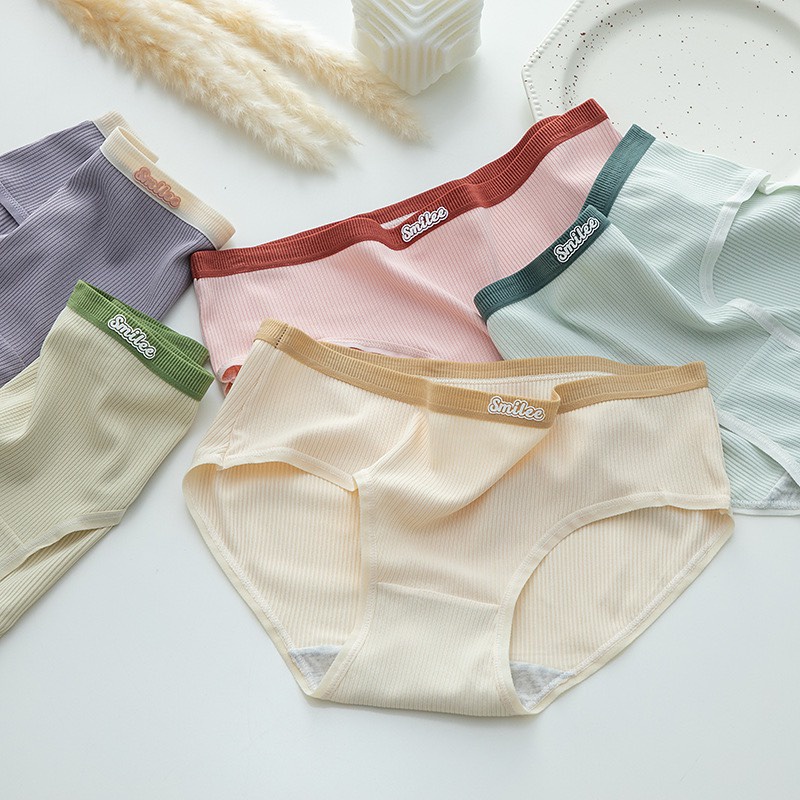 Quần Lót Nữ LADI Cotton Gân Tăm Smilee Kháng Khuẩn Mềm Mại MÃ 1018