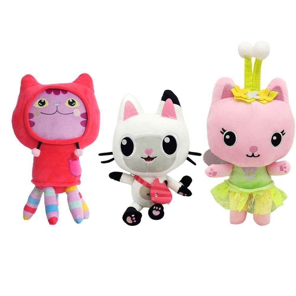 ANEMONE Búp Bê Nhồi Bông Hình Mèo Hoạt Hình 25CM Trang Trí Nhà Cửa