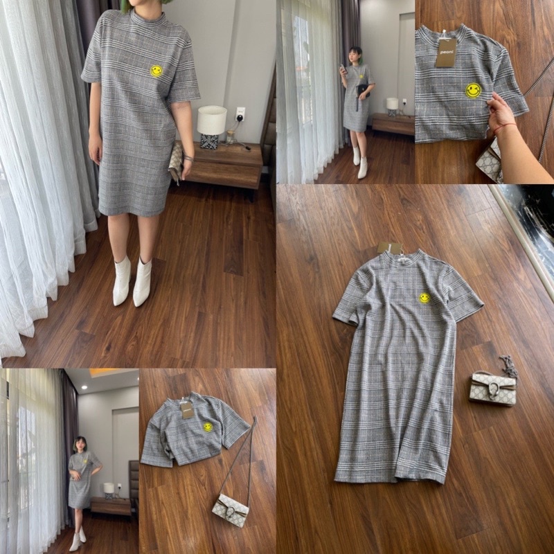 Đầm dáng suông nữ dập nổi. Hình cận vải shop chụp thật