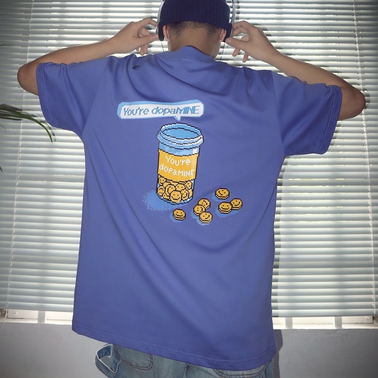 Áo phông unisex oversized Dopamine màu tím AWOL