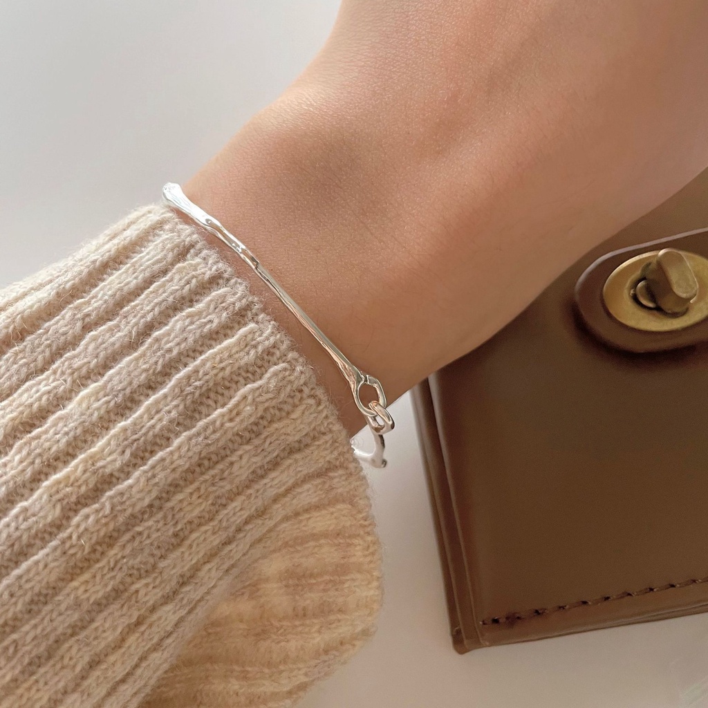 Kiềng bạc nữ kiềng tay nữ bạc s925 kiểu đốt tre móc cài Cá jewelry KIENG26