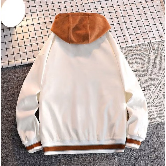 Áo Khoác Bóng Chày Có Mũ Trùm Dáng Rộng Thiết Kế Mới Kiểu Dáng Đơn Giản Thời Trang Mù