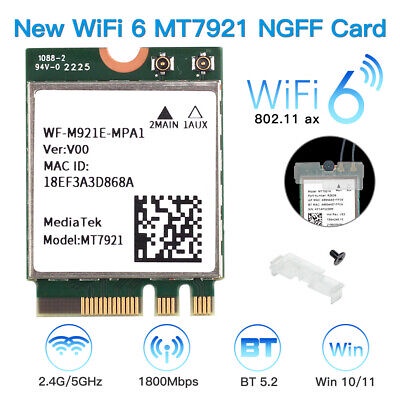 Cạc mạng wifi 6 MT7921 cho Laptop Dual Band 2.4ghz/5ghz + Bluetooth 5.2