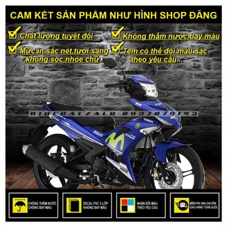 Tem rời exciter 150 movistar dán xe xanh gp - thu decal