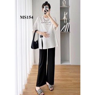 Đồ bộ bầu NATY, bộ bầu mùa hè, dáng suông rộng rãi, chất thun cotton mềm, thấm hút mồ hôi MS154