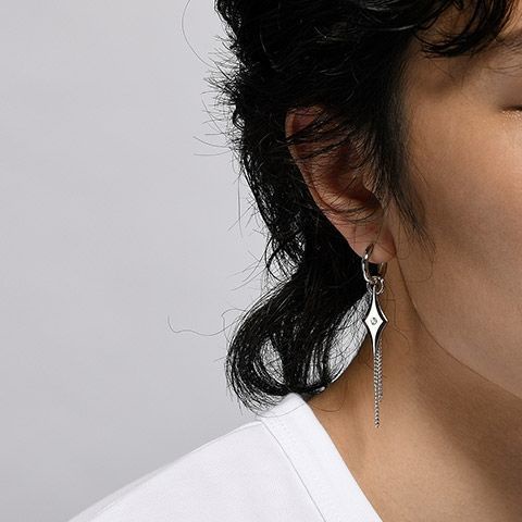 Bông Tai Dạng Kẹp Bằng Thép Titan Đính Đá Zircon Hình Ngôi Sao Đơn Giản Cho Cặp Đôi