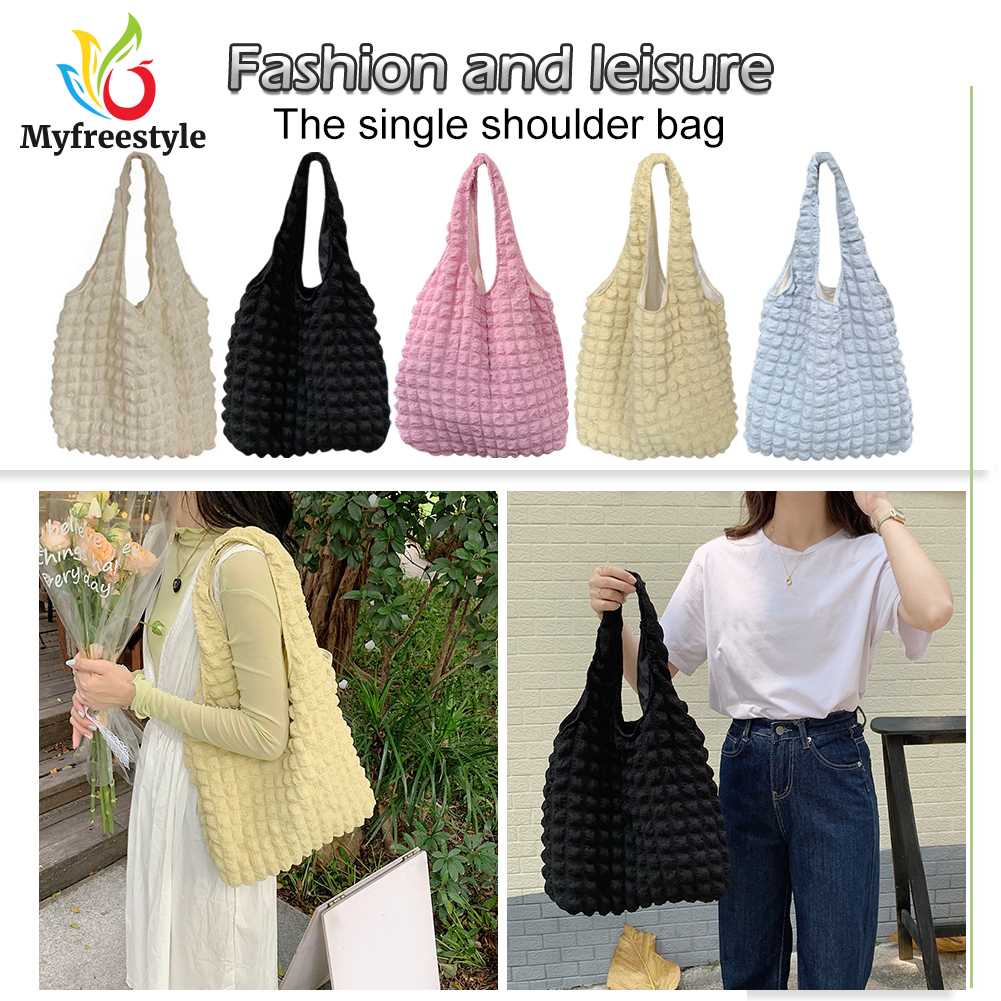 Túi Tote Đeo Vai / Xách Tay / Mua Sắm Cỡ Lớn Xếp Ly Đơn Giản Cho Nữ