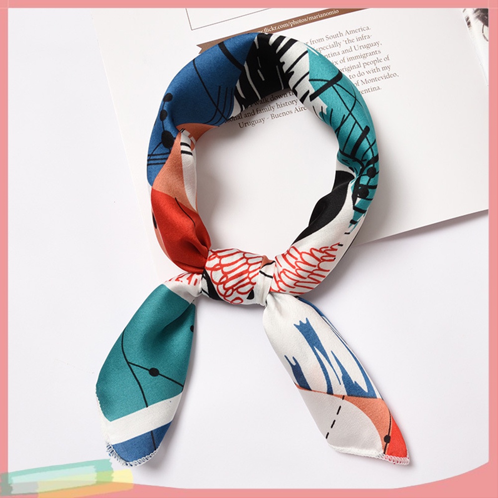 Khăn Choàng Lụa Satin Họa Tiết Hoa Thời Trang Cho Nữ