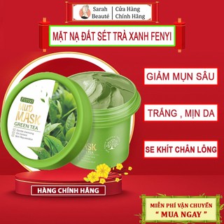 Mặt nạ đất sét Fenyi trà xanh ngừa mụn đầu đen, lão hóa, kiềm dầu, trắng da, mặt nạ bùn Fenyi - Sarah Beaute
