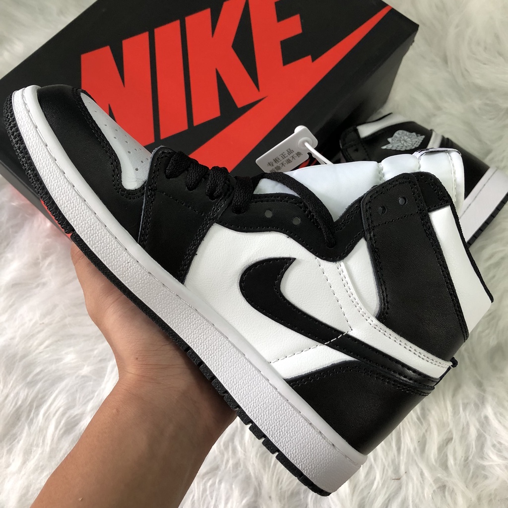 Giày Jordan 1 Panda Cổ Cao, Giày thể thao Jordan, Giày sneaker JD1 High đen trắng cao tặng Full bill box
