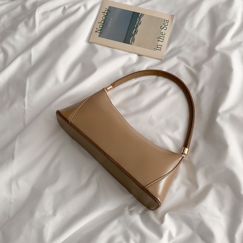 Mischa Túi Đeo Vai Da PU Màu Trơn Phong Cách retro Cá Tính Dễ Phối Đồ