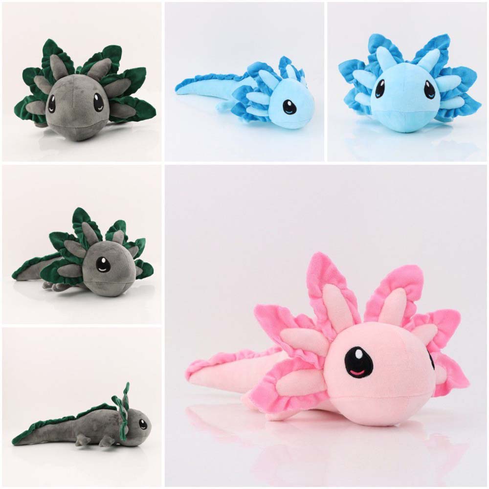 Axolotl Plush Salamander Lizard Multi-color Cute Fish Doll Hexagonal Dinosaur Plush Toys for Kids Gift