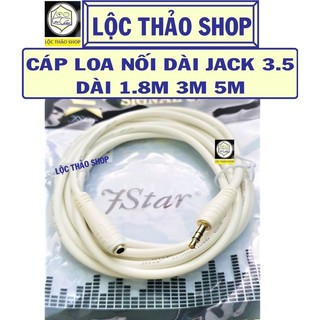 Cáp loa nối dài Jack 3.5 dài 1.8M, 3M, 5M cao cấp (dây loa 3.5 đầu đực đầu cái) - Dây nối dài jack 3.5