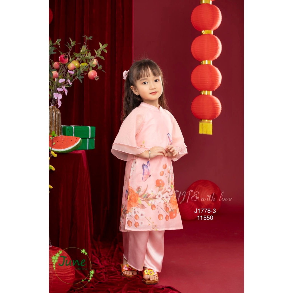 Áo dài Tết cho bé yêu, áo dài màu hồng, áo dài mù vàng xinh cho gái iu