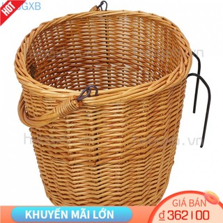 Giỏ xe đạp đan mây phong cách vintage